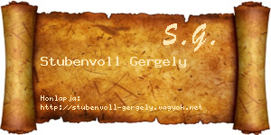 Stubenvoll Gergely névjegykártya